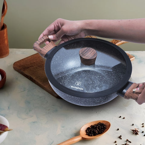 Deep Kadhai with Glass Lid