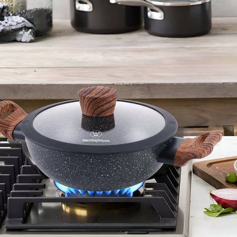 Deep Kadhai with Glass Lid