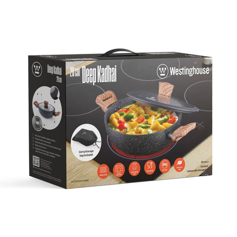 Deep Kadhai with Glass Lid